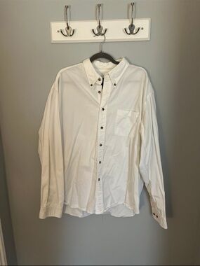 Eddie Bauer White Button-Down Shirt